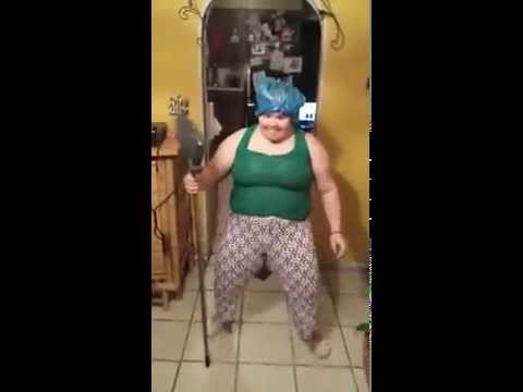 Youtube: Lady dancing with a broom to a Puerto Rican song