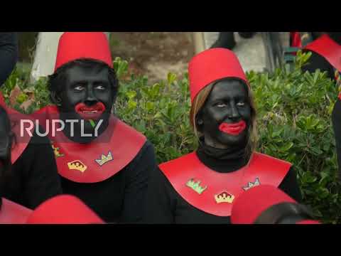 Youtube: Spain: Hundreds of teenagers don blackface for "Three Wise Men" parade