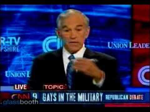 Youtube: Ron Paul on Gays in the Military