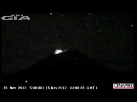 Youtube: UFO comes out of the volcano Popocatépetl, Nov 15, 2012, 03:05 AM.mp4