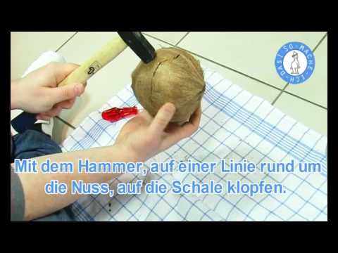 Youtube: Kokosnuss öffnen - Anleitung zum Aufmachen