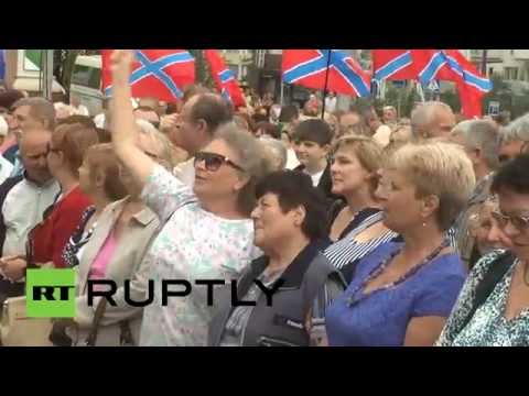 Youtube: В Донецке прошел митинг в поддержку русскоязычного населения Украины