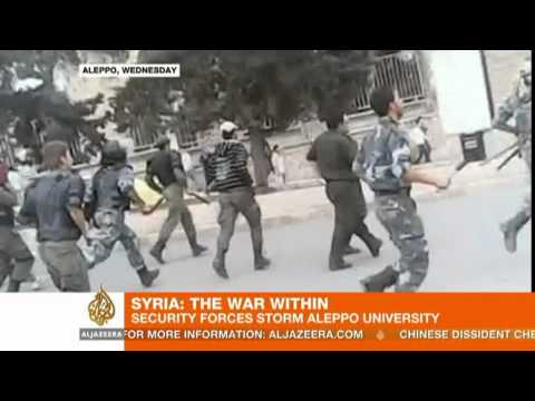 Youtube: Syrian forces raid Aleppo University
