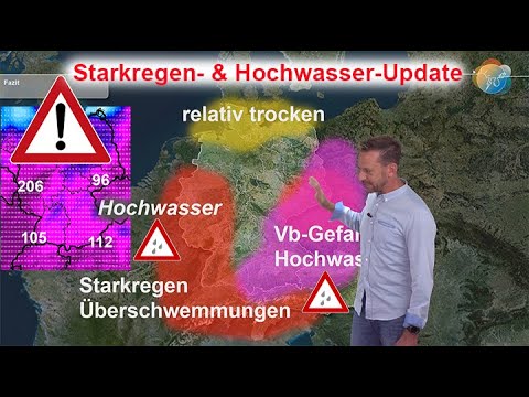 Youtube: Unwetter-Warnung! Update Starkregen, Gewitter & Hochwasser. Sintflutartiger Regen! Vb weiter Thema!