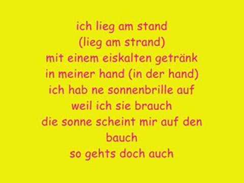 Youtube: Farin Urlaub - Am Strand (mit Lyrics)