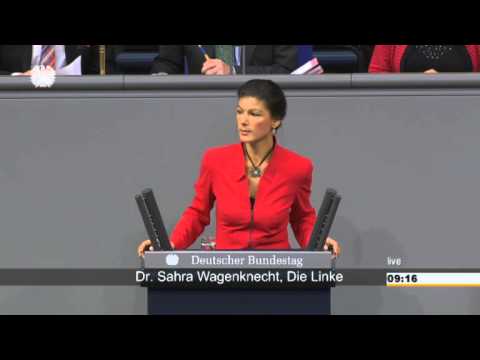 Youtube: Sahra Wagenknecht, DIE LINKE: Merkels Schuldenbremse heißt Sozialabbau, unsere Millionärssteuer