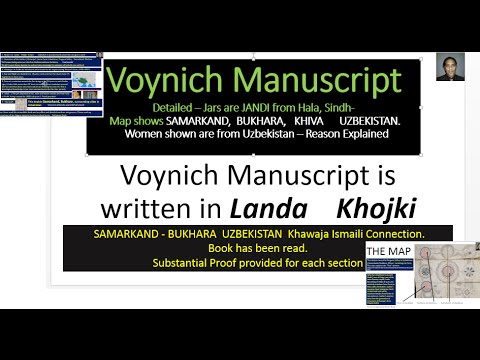Youtube: Voynich Manuscript Landa  Sindh Khojki Ismaili Bukhara Uzbekistan Details