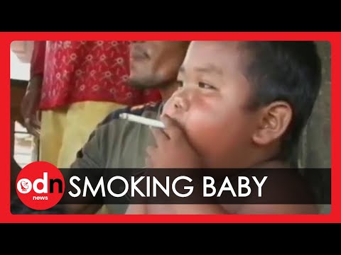 Youtube: Indonesian baby smokes 40 cigarettes a day