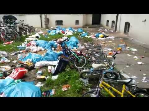 Youtube: Müll vor dem Asylheim in Augsburg