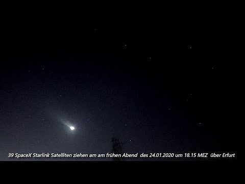 Youtube: SpaceX Starlink 39 satellites on January 24, 2020 over Germany