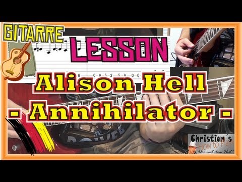 Youtube: How to Play Annihilator ALISON HELL "Rhythmus" Tabs Akkorde  E Gitarre Tutorial [HD] Deutsch