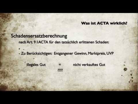 Youtube: Was ist ACTA wirklich? 2/4: Analyse des ACTA-Texts, Art. 1-22: Zivilrecht, Grenzmaßnahmen