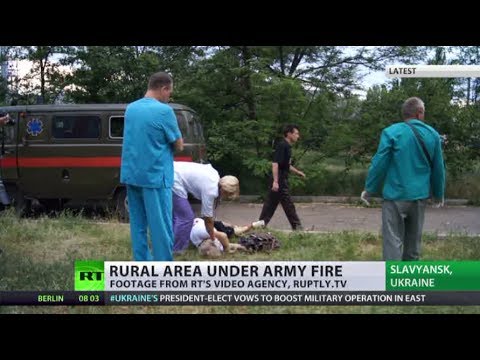 Youtube: 'Are they mad?' Slavyansk 'shocked' as Ukraine army shells residential area