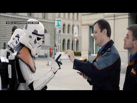 Youtube: Star-Wars-Parodie: Berner Polizei erteilt Parkverbot an Raumschiff