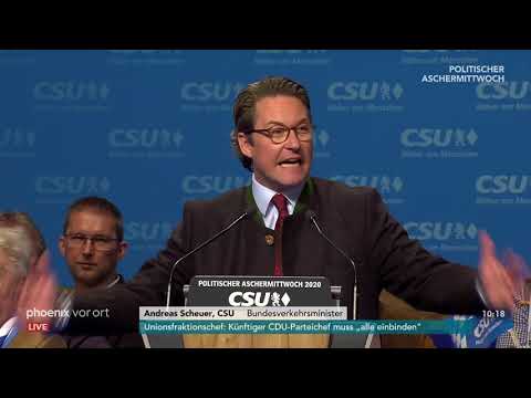 Youtube: Rede von Andreas Scheuer beim Politischen Aschermittwoch der CSU am 26.02.20