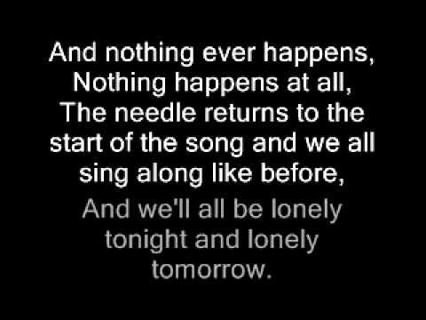Youtube: Del Amitri, Nothing ever happens lyrics, In sync with song
