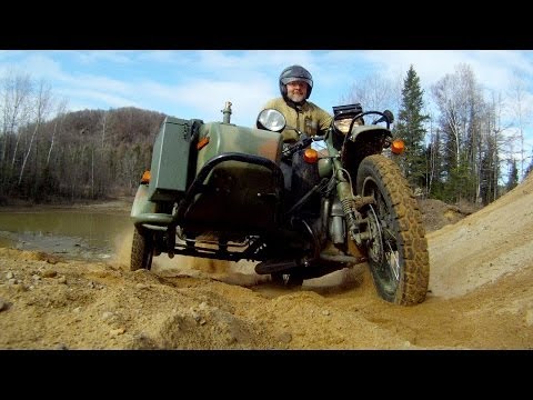 Youtube: The Mighty Suzuki DR650 a Ural Gear Up and a BMW HP2 Enduro in the dirt.