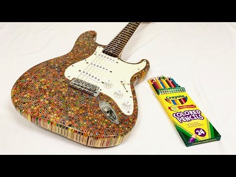 Youtube: I Built a Guitar Out of 1200 Colored Pencils