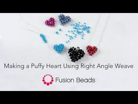 Youtube: Learn How to Make a Puffy Heart Using Right Angle Weave with Fusion Beads