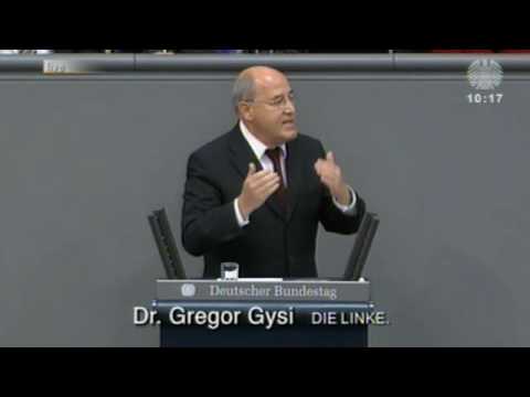 Youtube: Gregor Gysi, DIE LINKE: »Wir wollen nicht kopflos raus. Sie sind kopflos rein.«