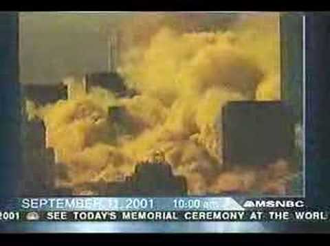 Youtube: NBC 9/11/01 - 1st Tower Collapse