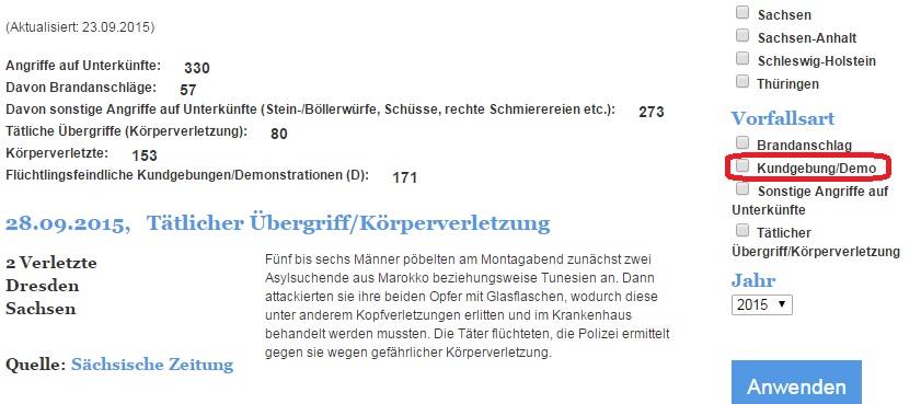 Fremdenfeindliche Straftaten