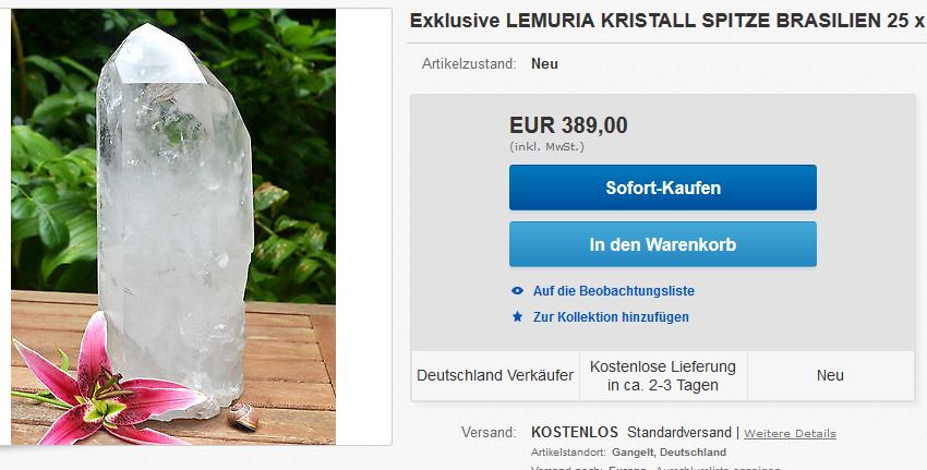 lemura Kristall ebay