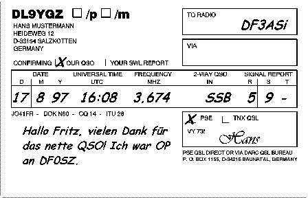 QSL Karte.