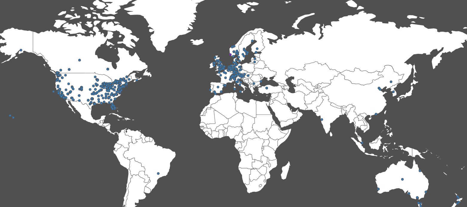 model 3 reservations world map