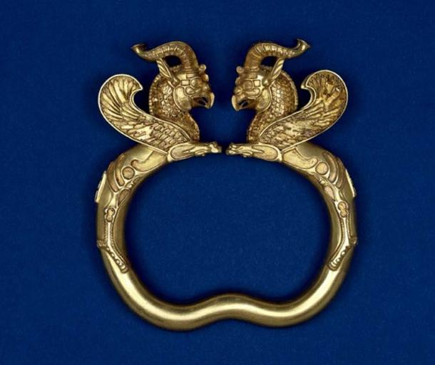 Persian Gold armlets with winged monster