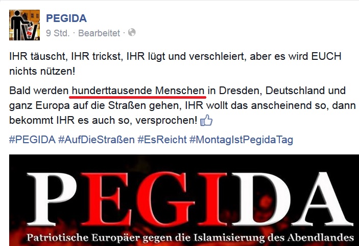 Pegida 100.000 Menschen