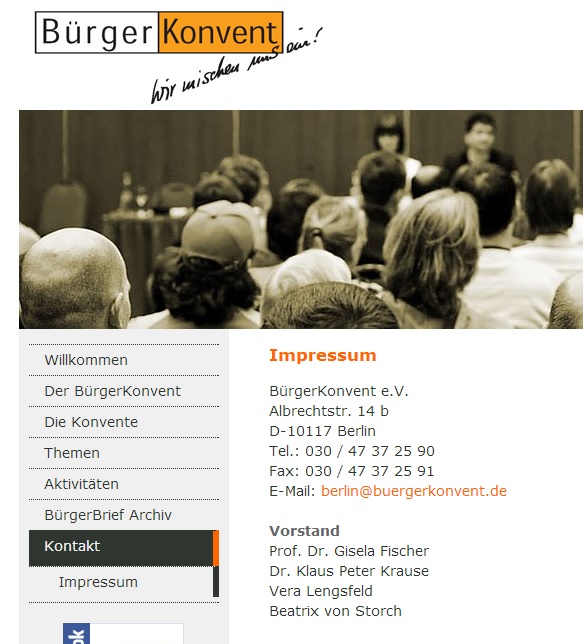 BuergerKonvent Impressum