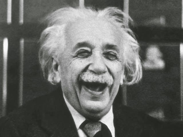 Einstein laughing