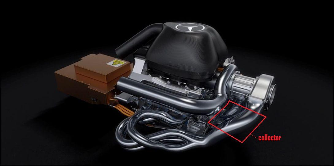 2014 F1 mercedes engine 1 exhaust collec