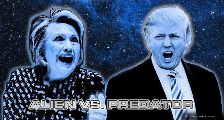 trump hillary alien predator article ban