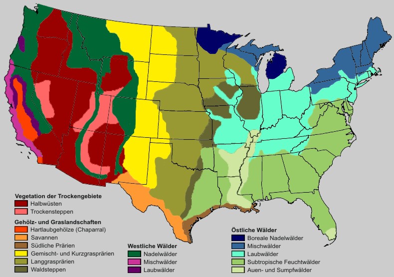 Karte Vegetation USA