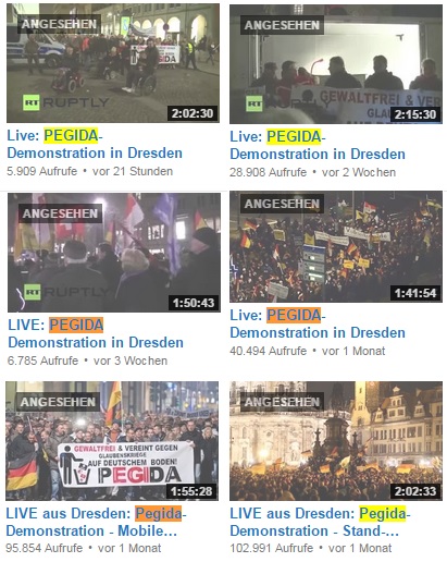 Pegida YT Aufrufe