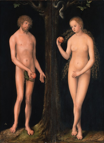 Lucas Cranach d.. - Adam und Eva Gemaeld
