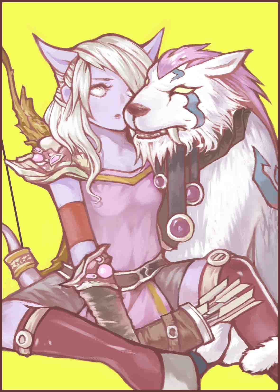 draenei hunter and night elf druid by lv