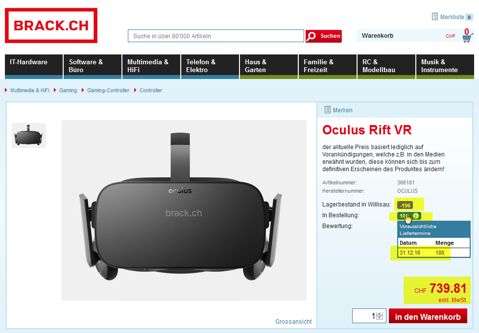 Oculus Rift VR