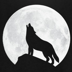 Heulender-Wolf---Mond-Pullover---Hoodies