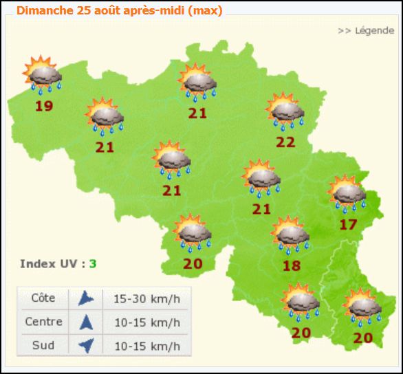 spa wheather forecast