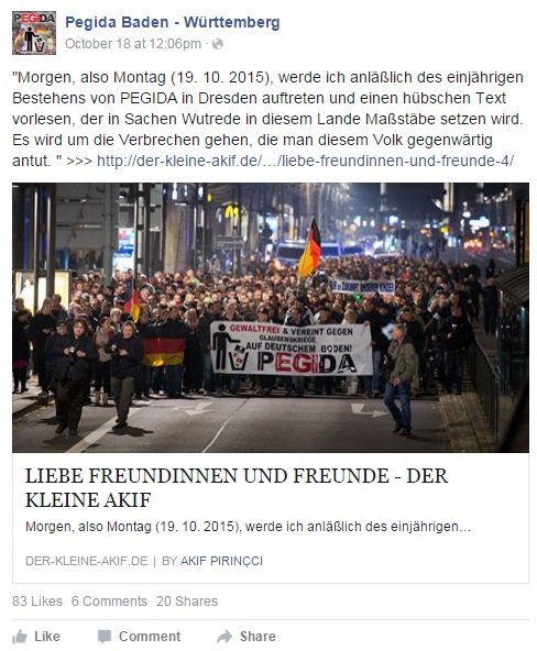 Pegida BW der kleine Akif