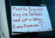 Parkblats-schild